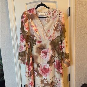 Elegant Floral Long Sleeve Dress